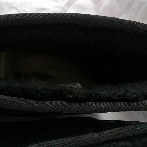 UGG Black Suede Logo Ankle Boots — Women’s 11 — Brand New - Picture 3 of 4